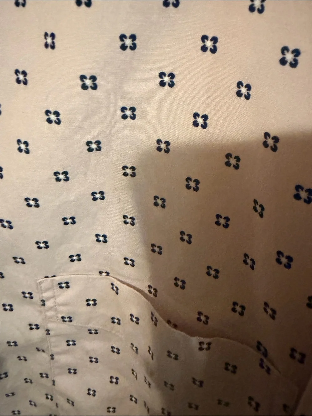 J. Crew Men’s Light Pink Button-Down with Navy Geometric Print